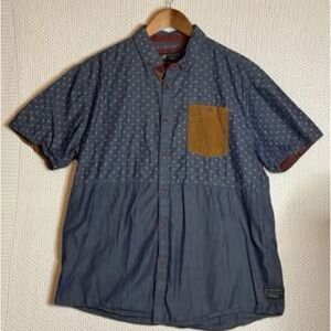 Billabong Blue and Brown Casual Button Down Shirt